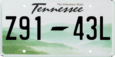 TN license plate Z9143L