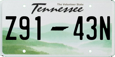 TN license plate Z9143N