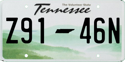 TN license plate Z9146N