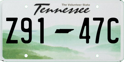 TN license plate Z9147C