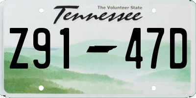 TN license plate Z9147D
