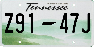 TN license plate Z9147J