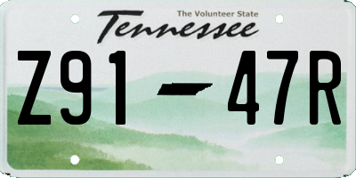 TN license plate Z9147R