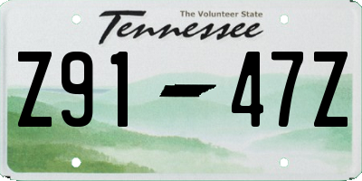 TN license plate Z9147Z