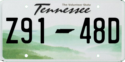 TN license plate Z9148D