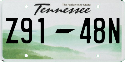 TN license plate Z9148N