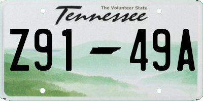 TN license plate Z9149A