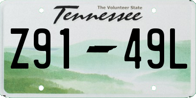 TN license plate Z9149L