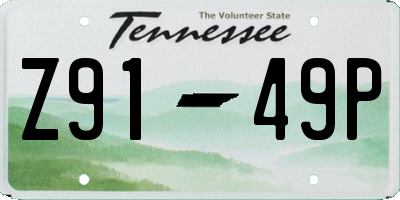 TN license plate Z9149P