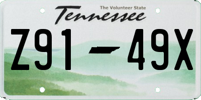 TN license plate Z9149X