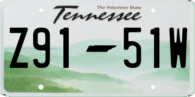 TN license plate Z9151W