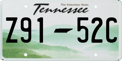 TN license plate Z9152C