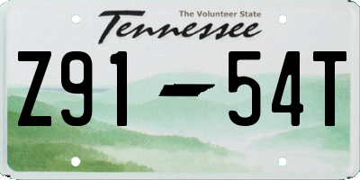 TN license plate Z9154T