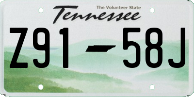 TN license plate Z9158J