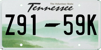 TN license plate Z9159K