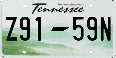 TN license plate Z9159N