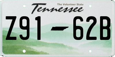TN license plate Z9162B