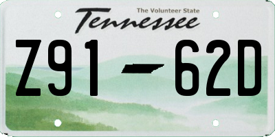 TN license plate Z9162D