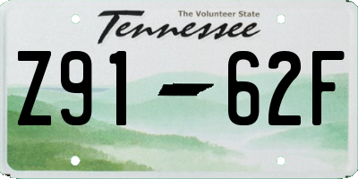 TN license plate Z9162F