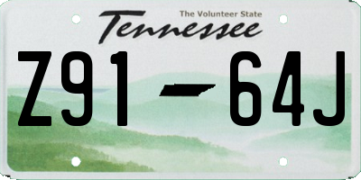 TN license plate Z9164J