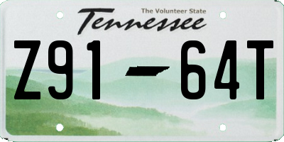 TN license plate Z9164T