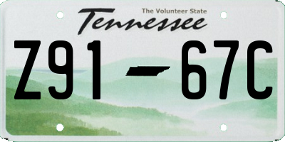 TN license plate Z9167C