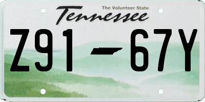 TN license plate Z9167Y