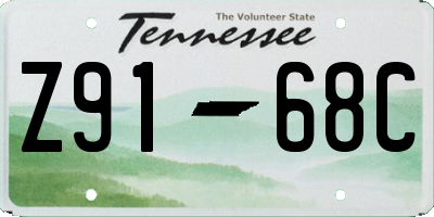 TN license plate Z9168C