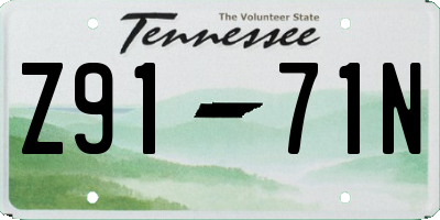TN license plate Z9171N
