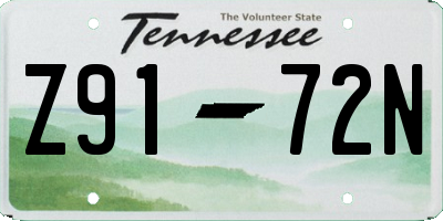 TN license plate Z9172N