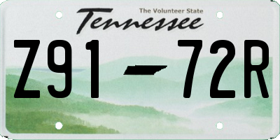 TN license plate Z9172R