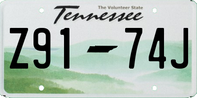TN license plate Z9174J