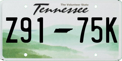 TN license plate Z9175K