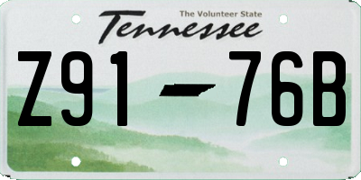 TN license plate Z9176B