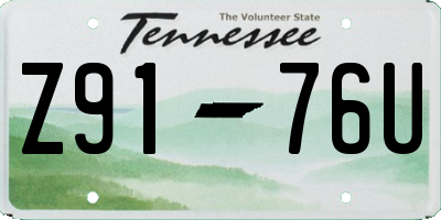 TN license plate Z9176U