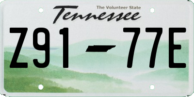 TN license plate Z9177E