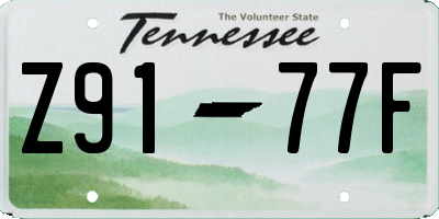 TN license plate Z9177F