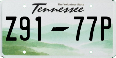 TN license plate Z9177P