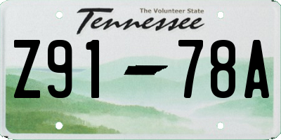 TN license plate Z9178A