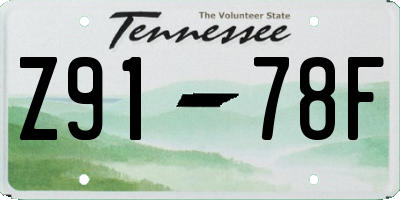 TN license plate Z9178F