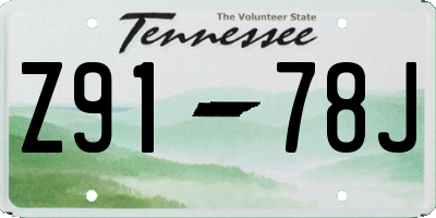 TN license plate Z9178J