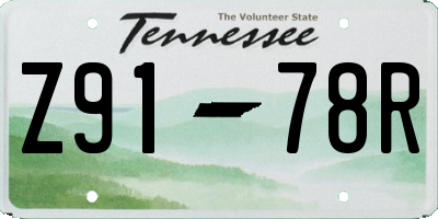 TN license plate Z9178R