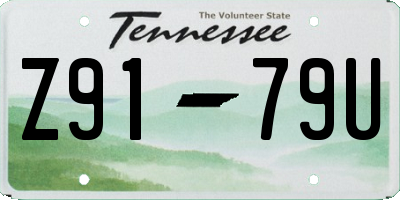 TN license plate Z9179U