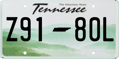 TN license plate Z9180L