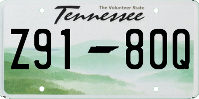 TN license plate Z9180Q