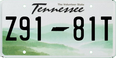 TN license plate Z9181T