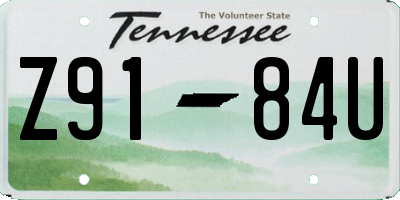 TN license plate Z9184U