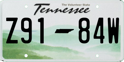 TN license plate Z9184W