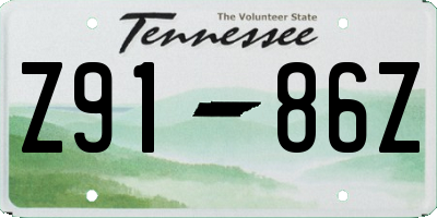 TN license plate Z9186Z