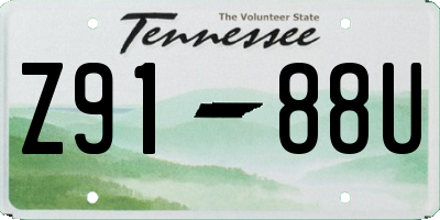 TN license plate Z9188U